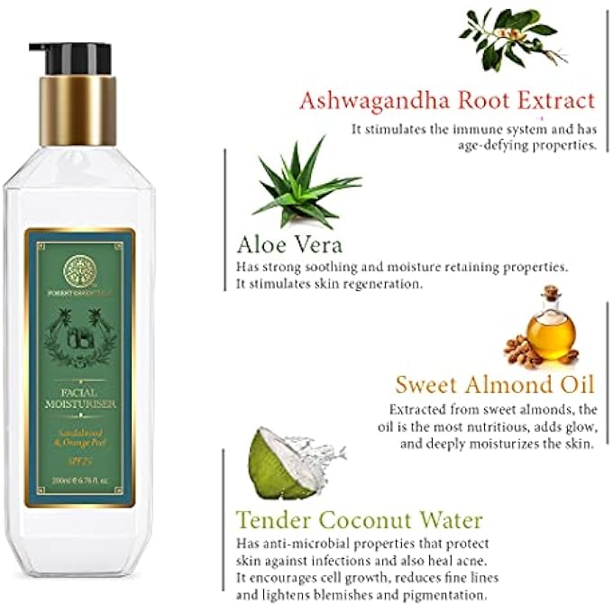 Forest Essentials مرطب للوجه من خشب الصندل وقشر البرتقال، 200 مل - Image 2